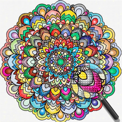 Bemaltes Glas, Mandala Diamond Painting