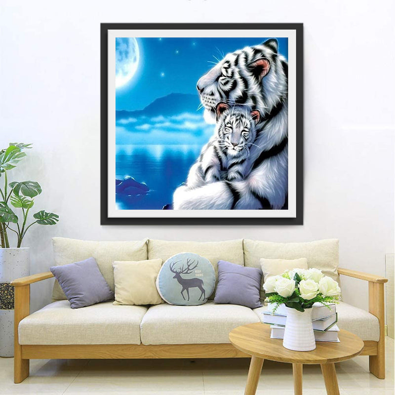 Bengalischer Tiger Mutter und Sohn Diamond Painting