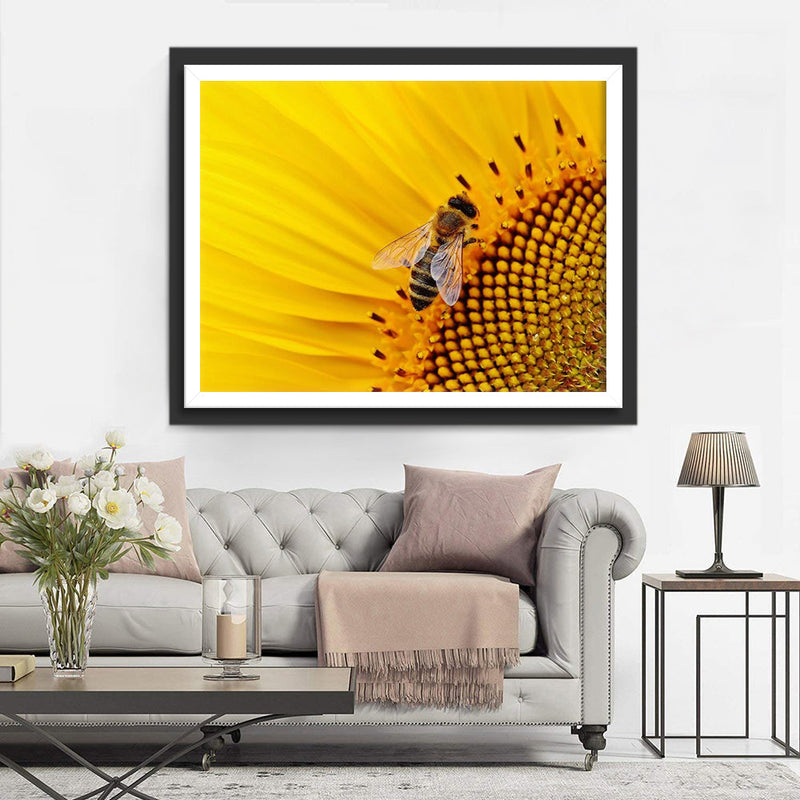 Biene auf der Sonnenblume Diamond Painting