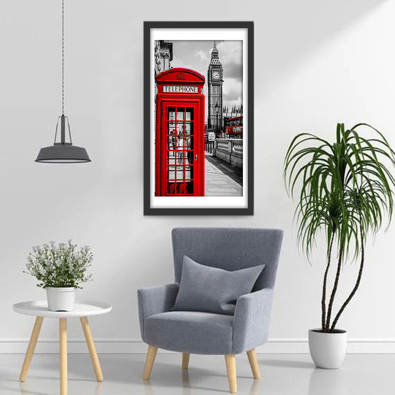 Big Ben und rote Telefonzelle Diamond Painting