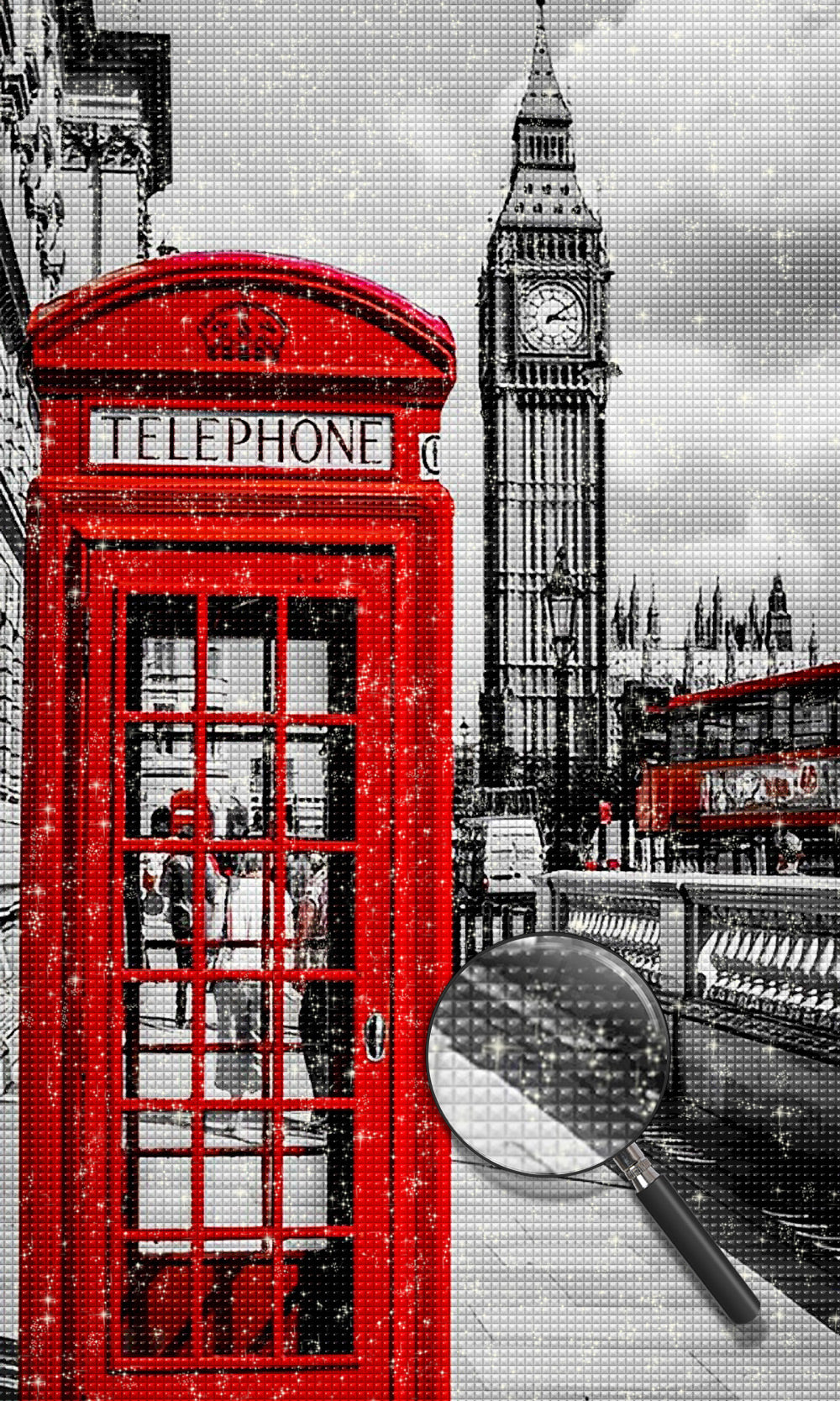 Big Ben und rote Telefonzelle Diamond Painting