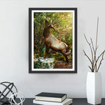 Blätter essender Hirsch Diamond Painting