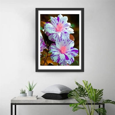 Blau-lila Blumen Diamond Painting