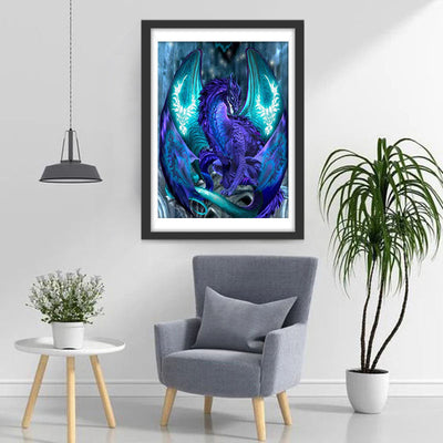 Blau-lila cooler Drache Diamond Painting