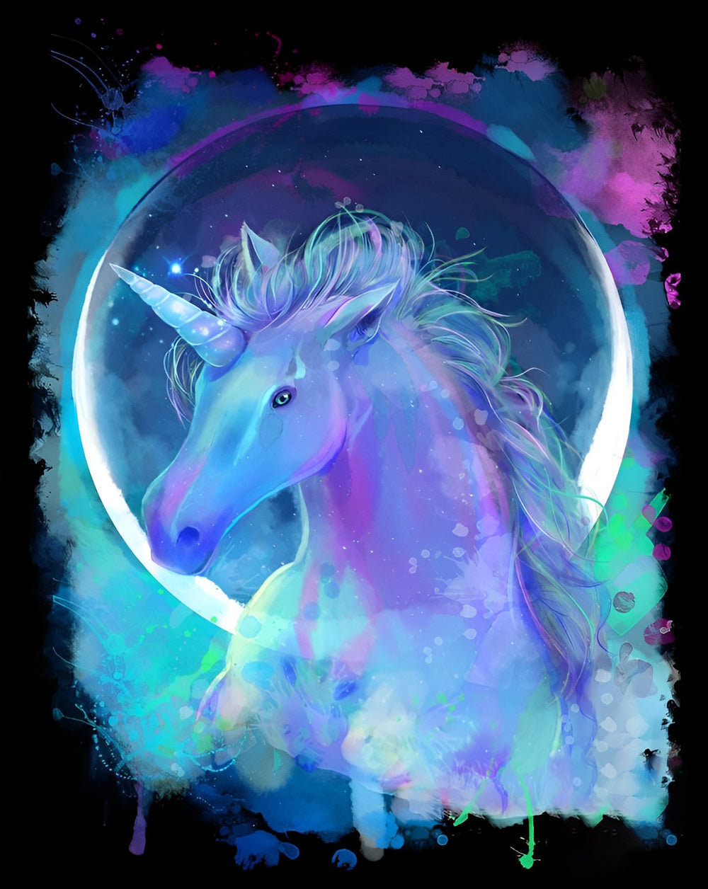 Blau-lila Einhorn Diamond Painting