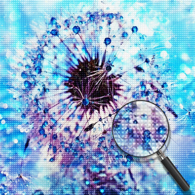 Blaue Eis-Pusteblume Diamond Painting