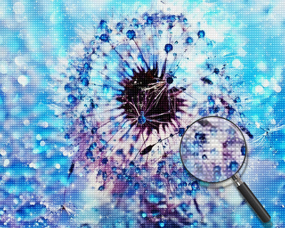 Blaue Eis-Pusteblume Diamond Painting