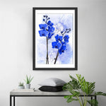 Blaue Malaienblumen Diamond Painting