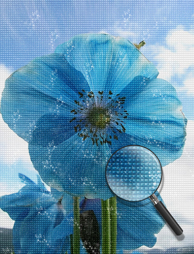 Blaue Mohnblume Diamond Painting