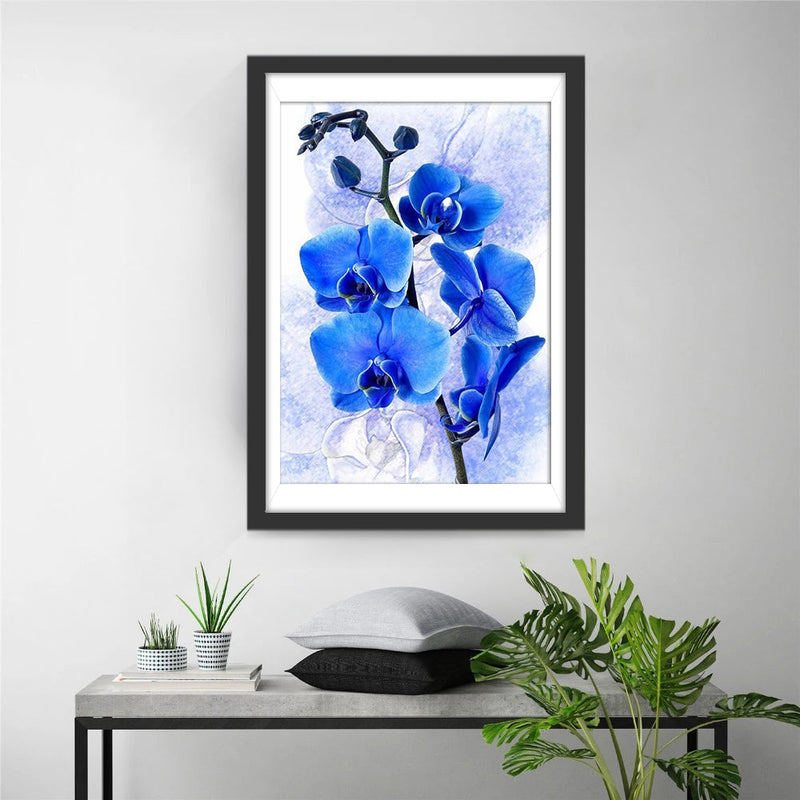 Blaue Phalaenopsis Diamond Painting