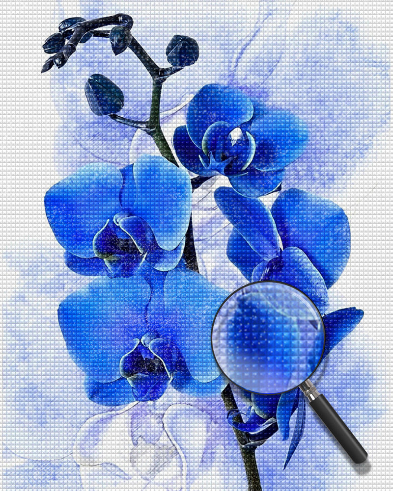 Blaue Phalaenopsis Diamond Painting