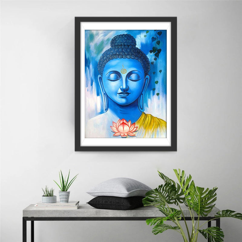 Blauer Buddha und Lotus Diamond Painting