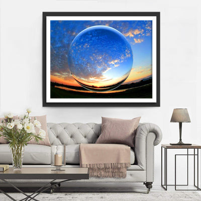 Blauer farbloser Ball Diamond Painting