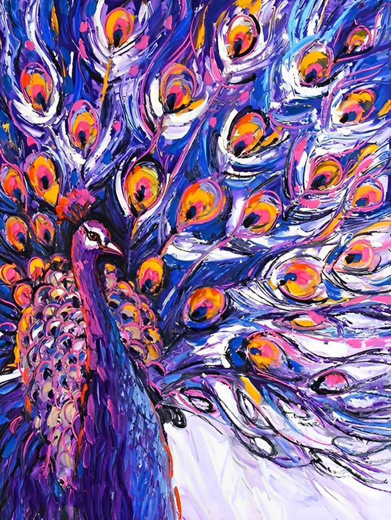 Blauer Pfau Diamond Painting