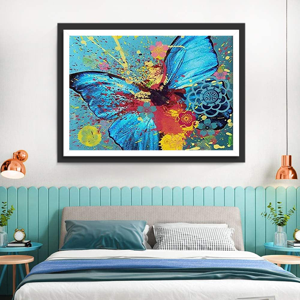 Blauer Schmetterling Diamond Painting