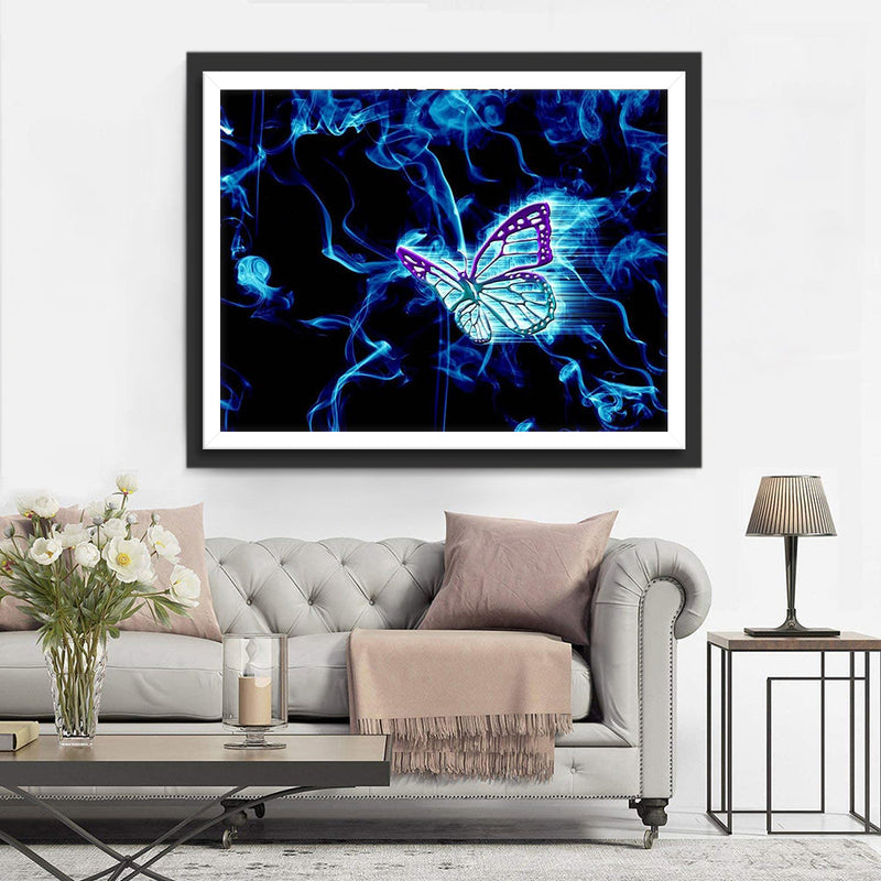 Blauer Schmetterling im Rauch Diamond Painting