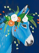 Blaues Cartoon-Pferd Diamond Painting