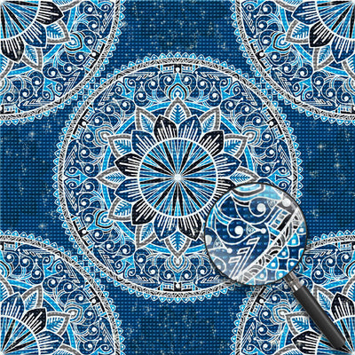 Blaues Mandala Diamond Painting