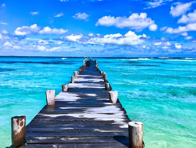 Blaues Meer und Trestle-Brücke Diamond Painting