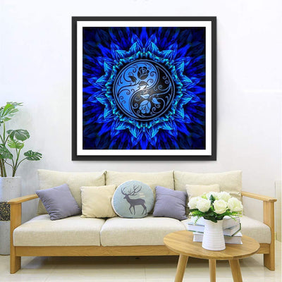 Blaues Yin und Yang Mandala Diamond Painting