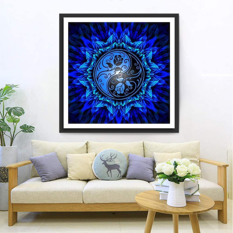 Blaues Yin und Yang Mandala Diamond Painting