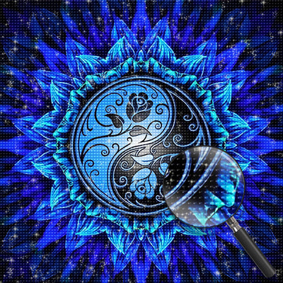 Blaues Yin und Yang Mandala Diamond Painting