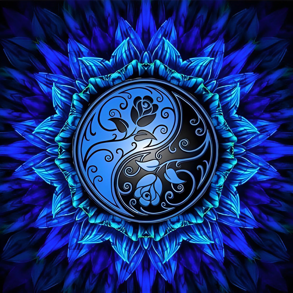 Blaues Yin und Yang Mandala Diamond Painting