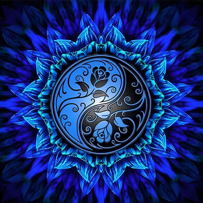 Blaues Yin und Yang Mandala Diamond Painting