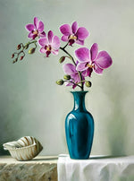 Blumen in der grünen Vase Diamond Painting