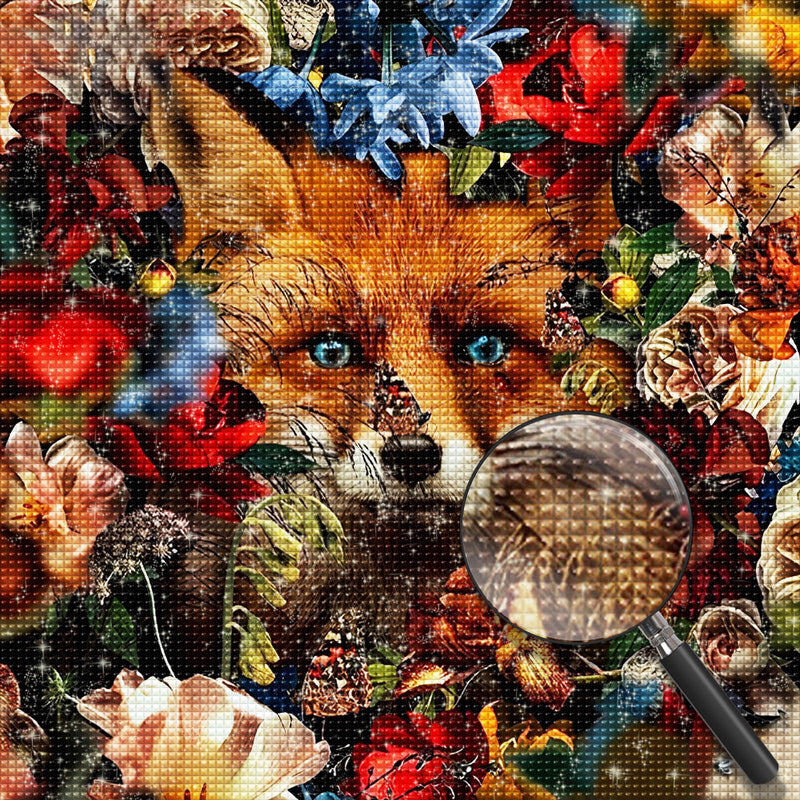 Blumen und Fuchs Diamond Painting