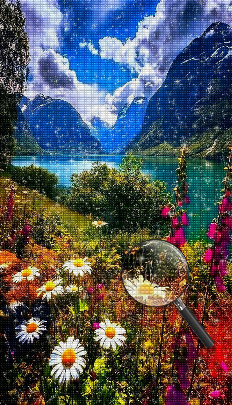 Blumen und Pflanzen im Tal Diamond Painting