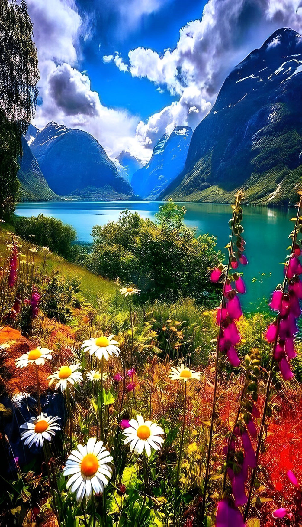 Blumen und Pflanzen im Tal Diamond Painting