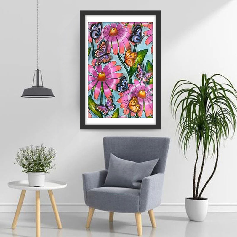 Blumen und Schmetterlinge Diamond Painting