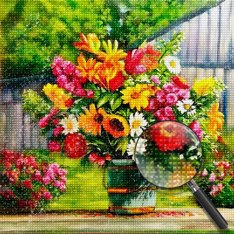 Blumenstrauß im Garten Diamond Painting