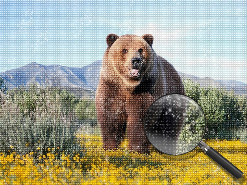 Brauner Bär auf der Wiese Diamond Painting