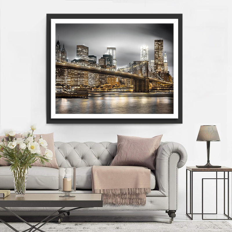 Brooklyn Bridge bei Nacht Diamond Painting