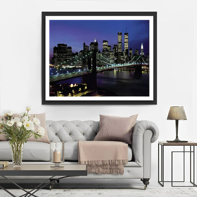 Brooklyn Brücke und Skyline von Manhattan Diamond Painting