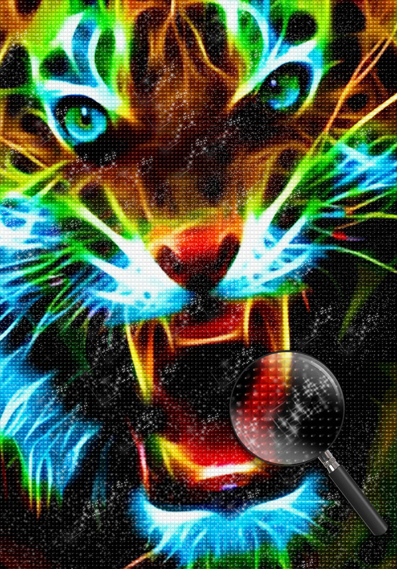 Brüllender beleutender Tiger Diamond Painting