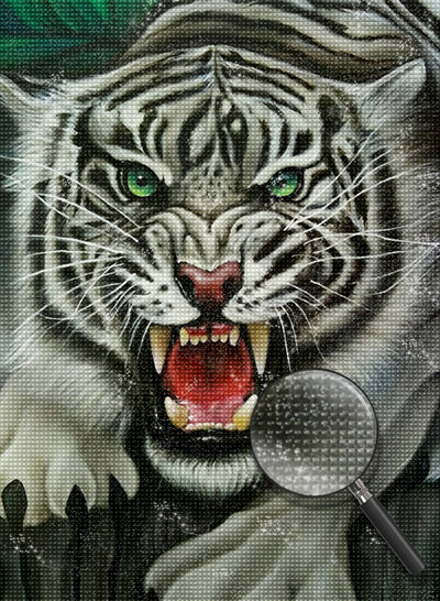 Brüllender weißer Tiger Diamond Painting