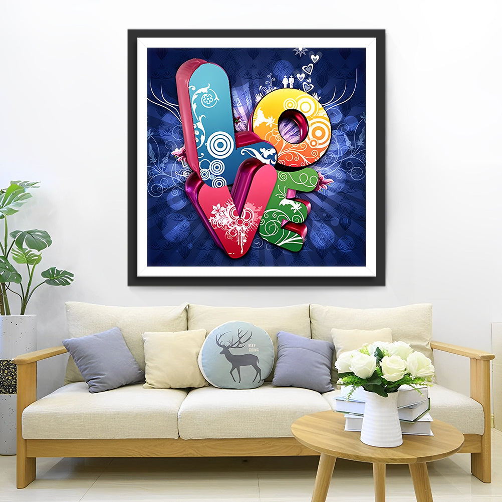 Buchstaben: LOVE Diamond Painting