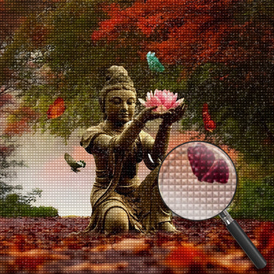 Buddha mit Lotusblume in den Händen Diamond Painting