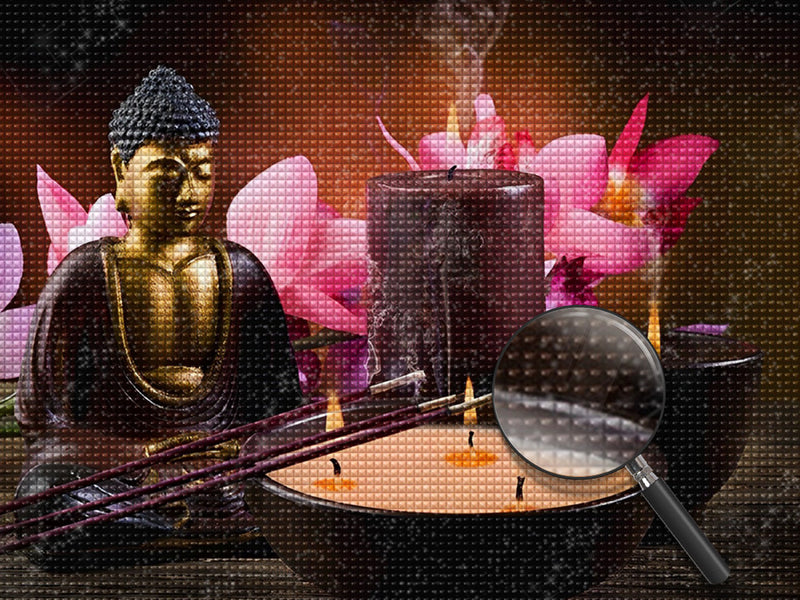 Buddha und Weihrauch Diamond Painting