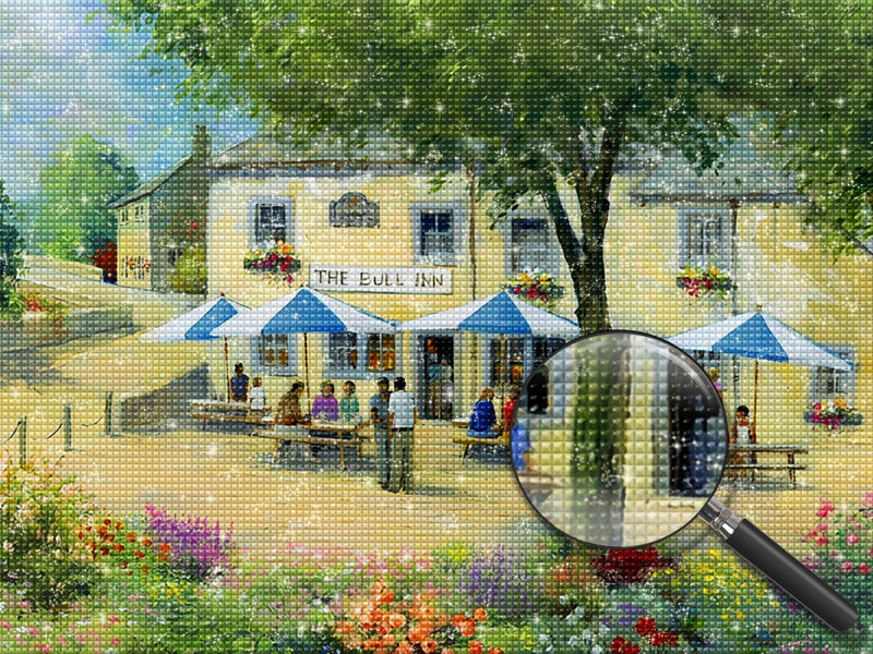 Bull Inn im Frühling Diamond Painting