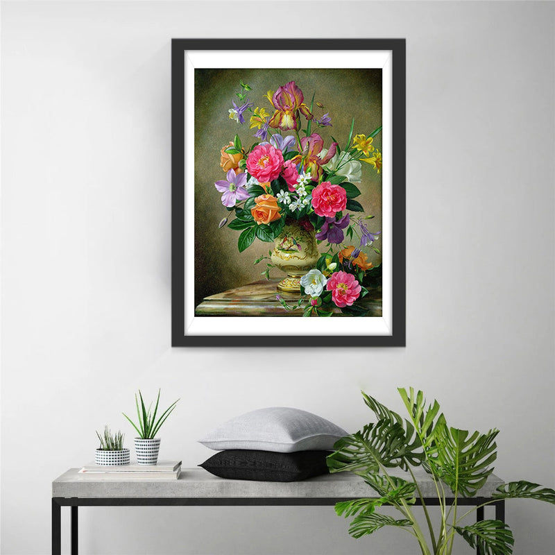 Bunte Blumen in einer Vase Diamond Painting