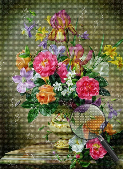 Bunte Blumen in einer Vase Diamond Painting