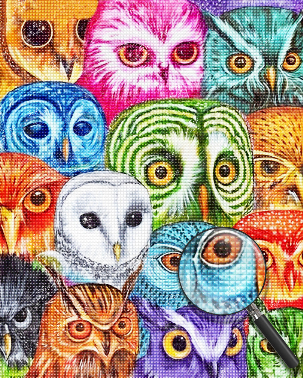 Bunte Eulen Diamond Painting