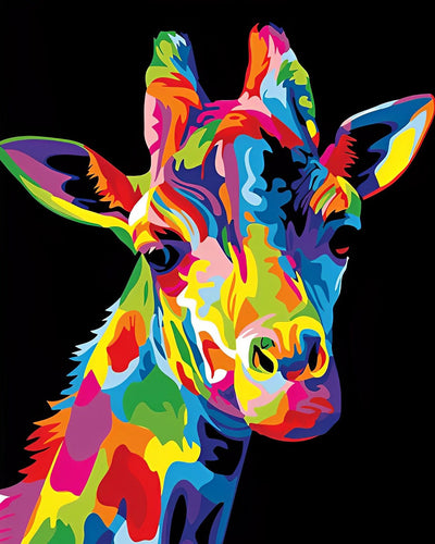 Bunte Giraffe im Dunkeln Diamond Painting