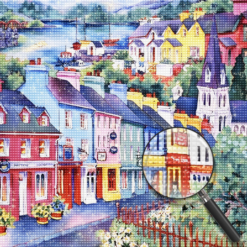 Bunte Häuser Diamond Painting