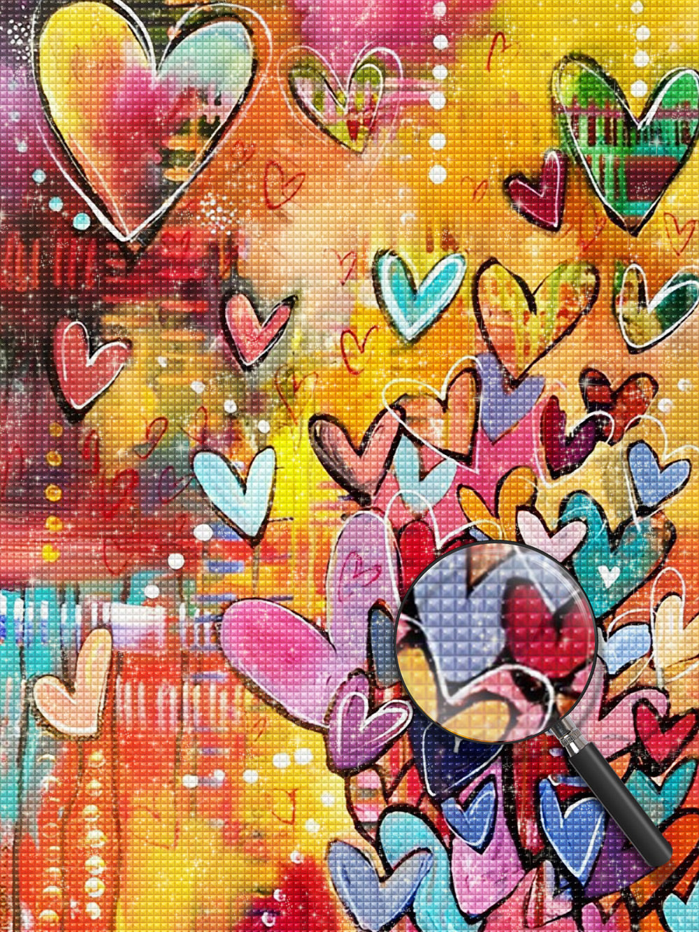 Bunte Herzen Diamond Painting