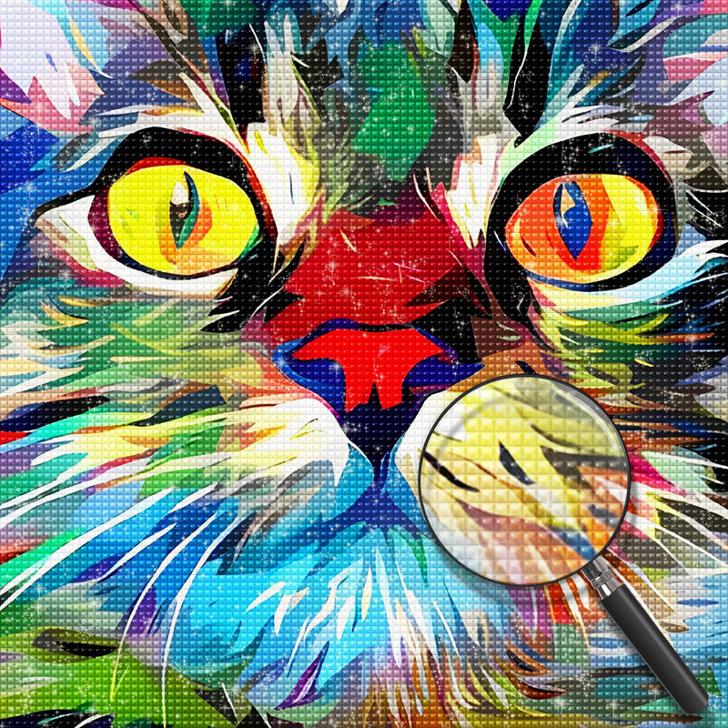 Bunte Katze Diamond Painting